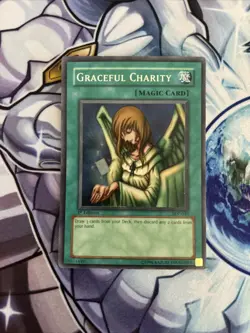 Yu-Gi-Oh TCG Graceful Charity Pegasus SDP-040 1st Edition Super Rare LP (ST) (4) - Image 1