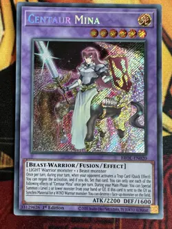 Yugioh - Centaur Mina Secret Rare 1st Edition BROL-EN020 Near Mint - Image 1