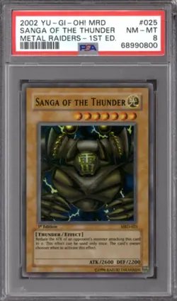 Yu-Gi-Oh Metal Raiders 1st Edition Sanga Of The Thunder MRD-025 PSA 8 YuGiOh - Image 1