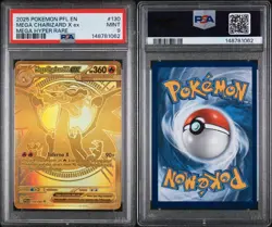 PSA 9 MINT Pokemon Mega Charizard X ex Gold 130/094 Phantasmal Flames English - Image 2