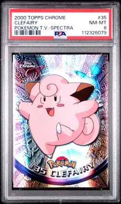 2000 TOPPS CHROME POKEMON T.V. SPECTRA #35 CLEFAIRY PSA 8 - Image 1