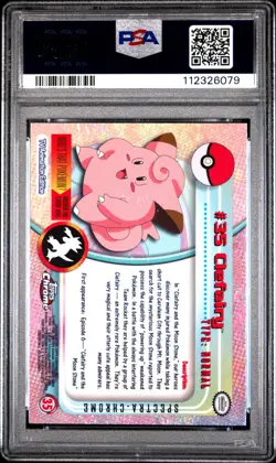 2000 TOPPS CHROME POKEMON T.V. SPECTRA #35 CLEFAIRY PSA 8 - Image 2
