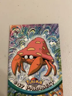Pokemon Card Parasect #47 TOPPS Series 1 2nd Print Black Logo LP Non-Holo - Image 1