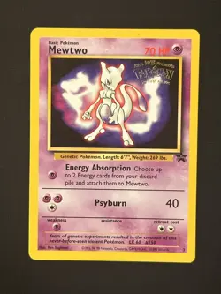 Pokemon Mewtwo Promo #3 – Kids WB Movie 1999 – WOTC Black Star – NM/LP+ - Image 1