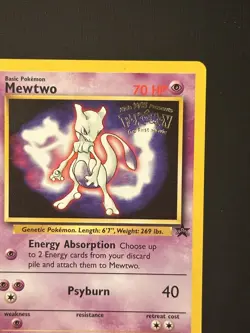 Pokemon Mewtwo Promo #3 – Kids WB Movie 1999 – WOTC Black Star – NM/LP+ - Image 2
