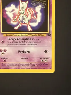 Pokemon Mewtwo Promo #3 – Kids WB Movie 1999 – WOTC Black Star – NM/LP+ - Image 3