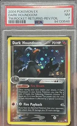 PSA 7 DARK HOUNDOOM Pokemon 2004 Team Rocket Returns #37 Reverse Foil Stamped - Image 1