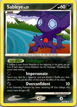 Sableye 48/100 Uncommon Stormfront Pokemon Near Mint - Image 1