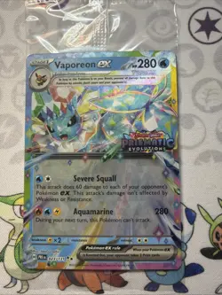 Pokemon TCG Vaporeon EX 023/131 Holo Prismatic Evolutions Stamped Promo SEALED - Image 1