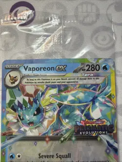 Pokemon TCG Vaporeon EX 023/131 Holo Prismatic Evolutions Stamped Promo SEALED - Image 2