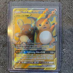 2019 Pokemon Raichu Alolan Raichu GX Full Art Tag Team 220/236 - Image 1