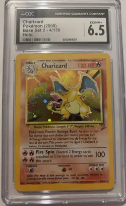 Pokemon TCG Charizard Base Set 2 Holo Unlimited Rare CGC 6.5 - Image 1