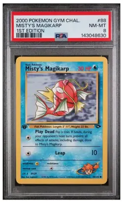 2000 Pokemon 1st Edition Misty's Magikarp Gym Challenge PSA 8 - Image 1