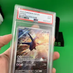 POKEMON 2024 SURGING SPARKS LATIOS ILLUSTRATION RARE 203 PSA 9 - Image 5
