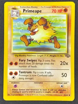 Primeape NM Pokemon Jungle Vintage 1999 Uncommon Fighting Near Mint Unlimited - Image 1