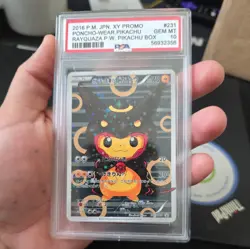 Replica Pokemon Poncho-Wearing Pikachu Rayquaza XY-P 231/XY-P Holo PSA 10 - Image 1