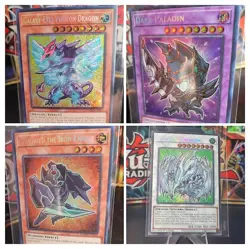 Yugioh Chibi Lot of 4 Dark Paladin, Stardust, Galaxy-Eyes Dragon, Gearfried-NM - Image 1