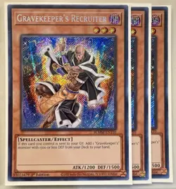 3x Gravekeeper's Recruiter 1st Edition Secret Rare BLMM-EN110 Yu-Gi-Oh! - Image 1
