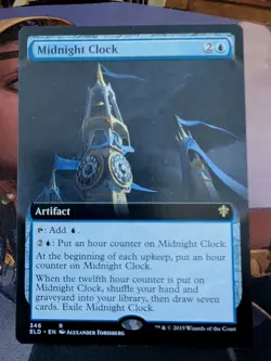 MTG Midnight Clock (Extended Art) Throne of Eldraine Regular NM Non Foil - Image 1