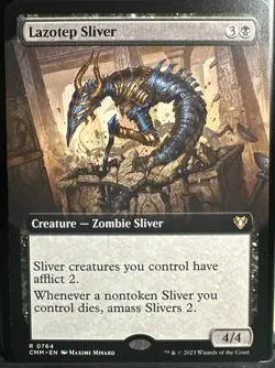 MTG : Lazotep Sliver (Extended Art) Commander Masters CMM 0764 / PACK FRESH - Image 1