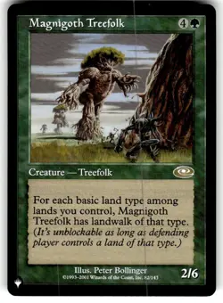 MTG Magic the Gathering Magnigoth Treefolk (PLS-82/3034) The List NM - Image 1