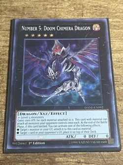 Yu-Gi-Oh Card - DANE-EN092 - NUMBER 5: DOOM CHIMERA DRAGON (super rare) NM/Mint - Image 1