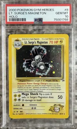 2000 POKEMON GYM HEROES LT. SURGE'S MAGNETON HOLO #8 PSA 10 - Image 1
