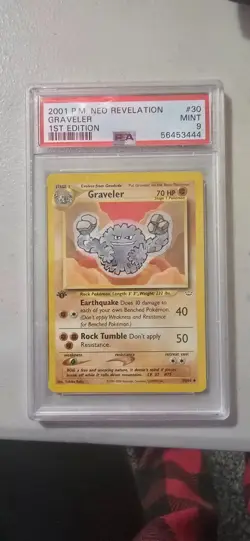 2001 Pokemon Neo Revelation 1st Edition Graveler 30/64 PSA 9 Mint - Image 1