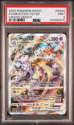 2023 Pokemon SWSH Crown Zenith Mewtwo VSTAR GG44/GG70 PSA 9 - Image 2