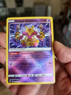 Pokemon Radiant Alakazam 059/195 Silver Tempest Radiant Rare Pack Fresh - Image 1