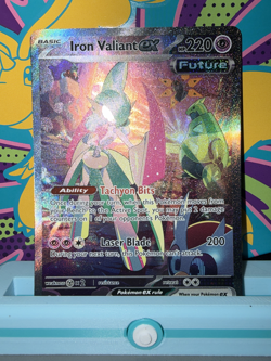 Pokemon TCG Iron Valiant Ex Special Illustration Rare 249/182 Paradox Rift NM - Image 1