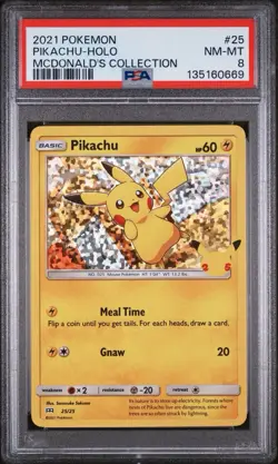 Pokemon Pikachu McDonalds Promo Holo SWSH025 25/25 PSA 8 2021 - Image 1