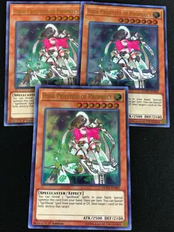 YUGIOH HIGH PRIESTESS OF PROPHECY DUPO-EN081 1ST ULTRA X3 - Image 1