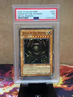 2002 YuGiOh Sanga of the Thunder MRD-025 Super Rare Metal Raiders PSA 7 - Image 1