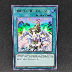 Double Hero Attack DUPO-EN005 1st Edition Ultra Rare NM Near Mint Yu-Gi-Oh! Card - Image 1