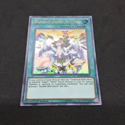 Double Hero Attack DUPO-EN005 1st Edition Ultra Rare NM Near Mint Yu-Gi-Oh! Card - Image 3