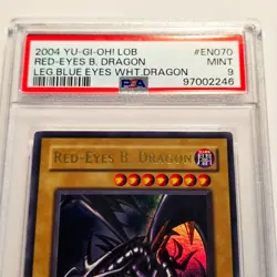 PSA MINT 9 Red Eyes Black Dragon LOB-EN070 (2004) Holo - Image 4
