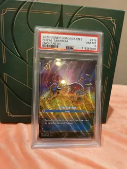 Lorcana Royal Tantrum Holo Foil Card 219/204 Enchanted Shimmering Skies - PSA 8 - Image 1