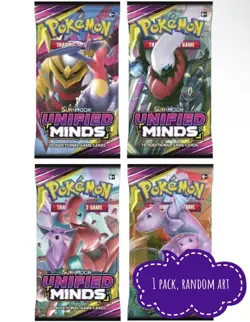 (1 Pack) Pokemon Sun & Moon Unified Minds Trading Card Booster Pack Random Art - Image 1
