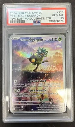Teal Mask Ogerpon 123 Sv: Scarlet & Violet Promo Cards Holo PSA 10 - Image 1