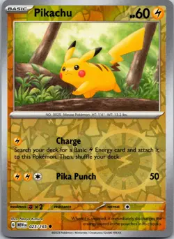 Pikachu (Reverse Cosmos Holo) Scarlet & Violet Promo Cards 025/165 NM - Image 1