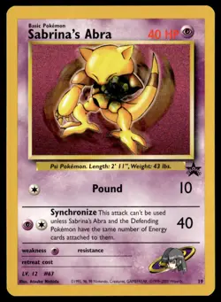 Sabrina's Abra 19 Promo Wizards Black Star Promos Pokemon Card - Image 1