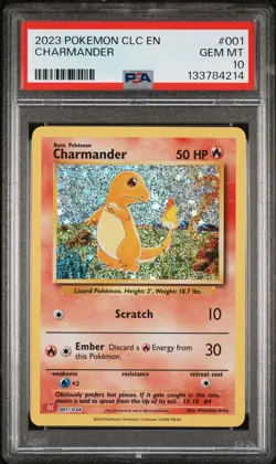 PSA 10 Charmander 001 Trading Card Game Classic Pokemon 2023 - Image 1