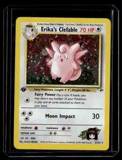 Erika's Clefable 3/132 1st Edition Gym Heroes Holo Pokemon Card Vintage WoTC - Image 1