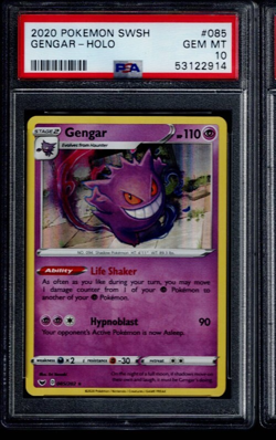 PSA 10 Gengar Holo 085/202 Sword Shield Base Set English Pokemon Card 2020 - Image 1