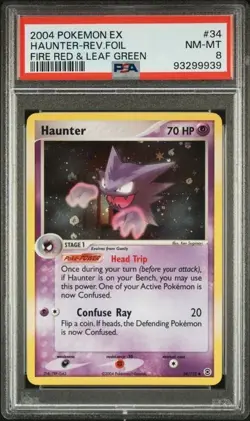 PSA 8 Haunter 34/112 Reverse Holo EX Fire Red & Leaf Green Pokemon Card 2004 - Image 1