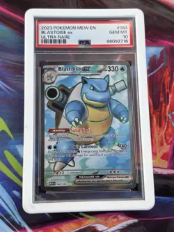 Pokemon Scarlet & Violet 151 Blastoise EX English Card 184/165 PSA 10 GEM MINT - Image 1