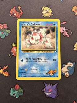 Misty’s Goldeen 30/132 MP -Vintage Rare Pokemon Card- Gym Heroes (8q) - Image 1