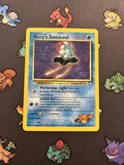 Misty’s Tentacool 32/132 NM -Vintage Rare Pokemon Card- Gym Heroes (8q) - Image 1