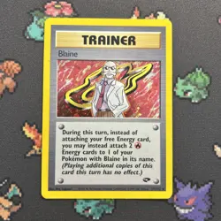 Blaine 17/132 LP/EX -Vintage Holo Rare Pokemon Card- Gym Challenge (8q) - Image 1